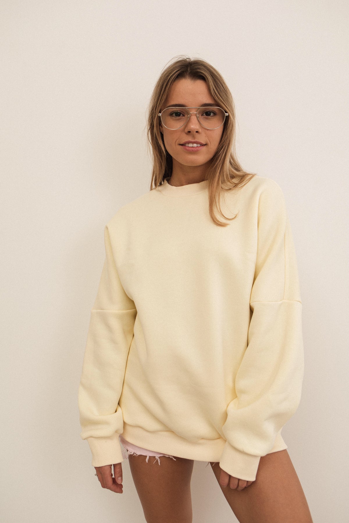 Buttermilk oversized cotton fleece sweatshirt