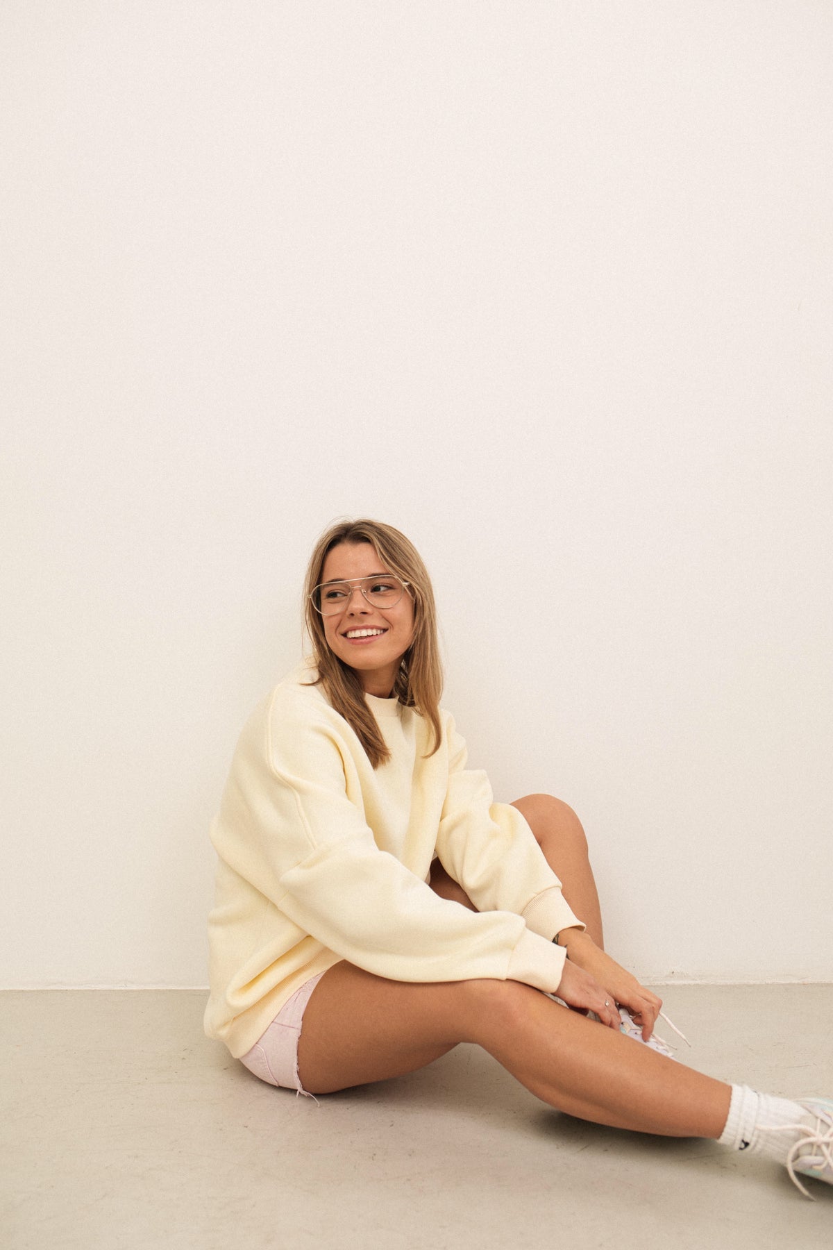 Buttermilk oversized cotton fleece sweatshirt
