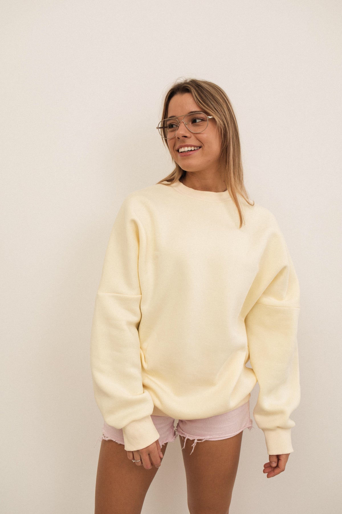 Buttermilk oversized cotton fleece sweatshirt