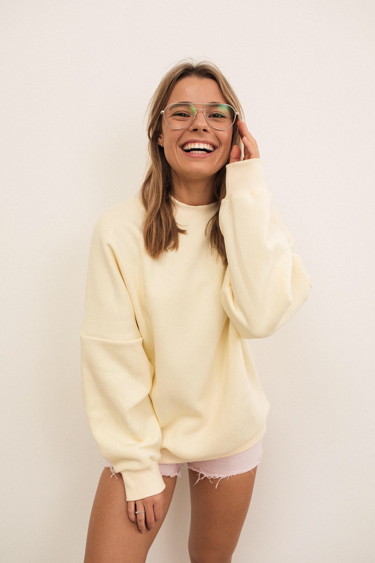 Buttermilk oversized cotton fleece sweatshirt