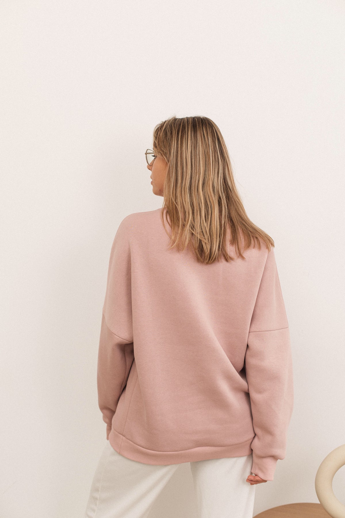 Plain pink fleece onesize sweatshirt