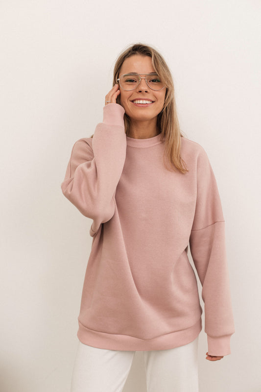 Plain pink fleece onesize sweatshirt