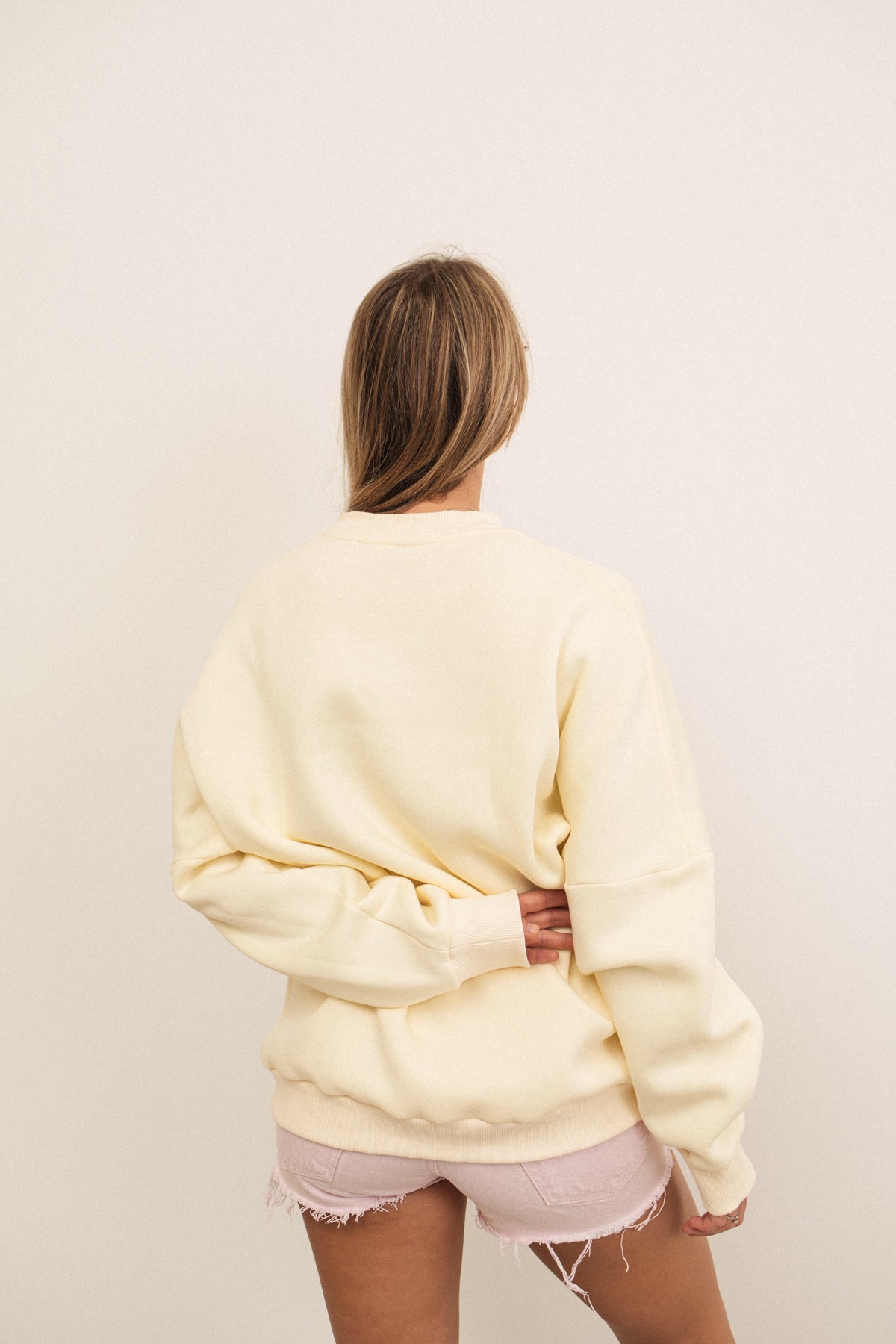 Buttermilk oversized cotton fleece sweatshirt