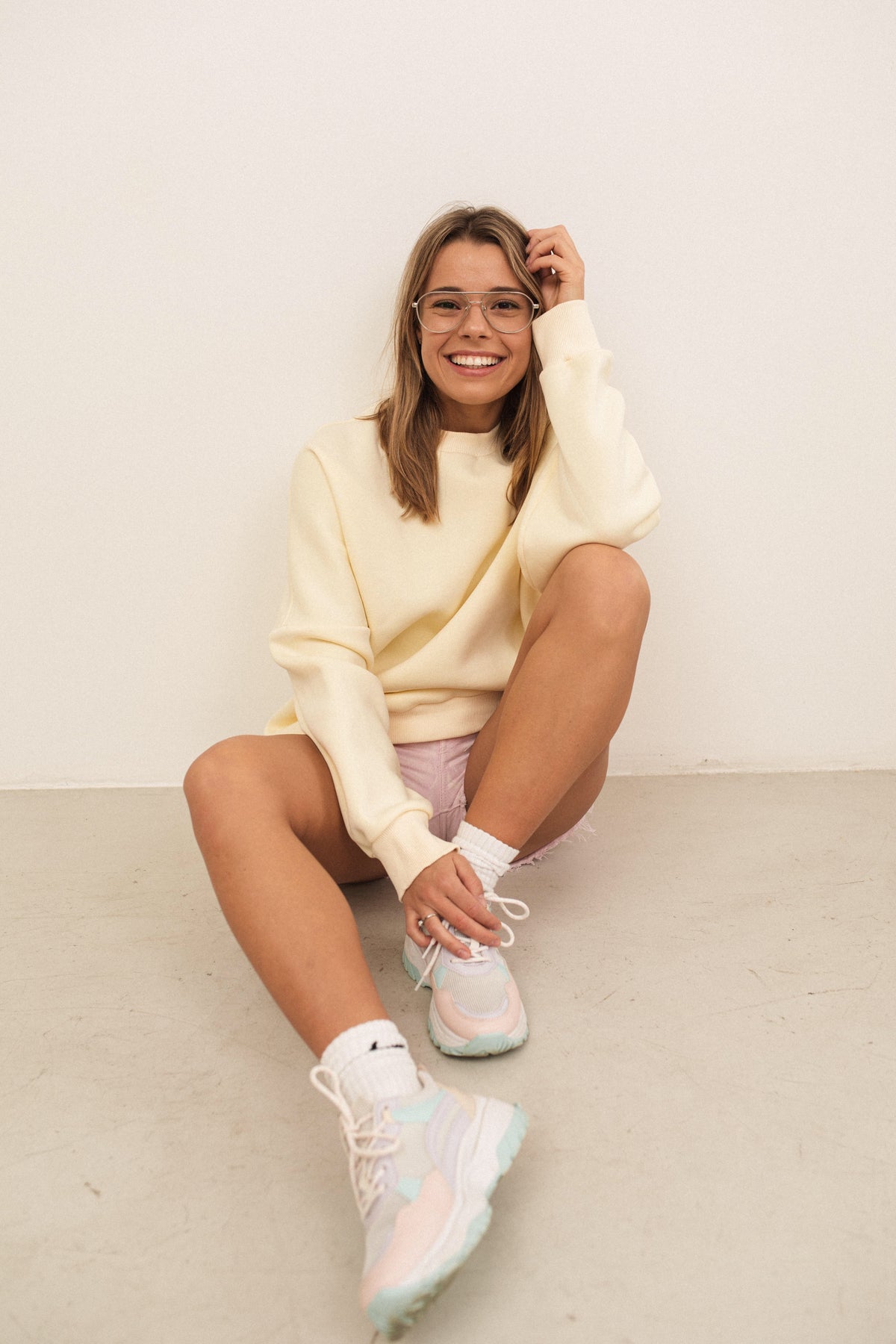 Buttermilk oversized cotton fleece sweatshirt