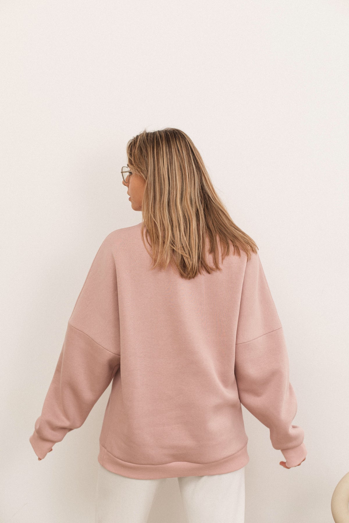 Plain pink fleece onesize sweatshirt