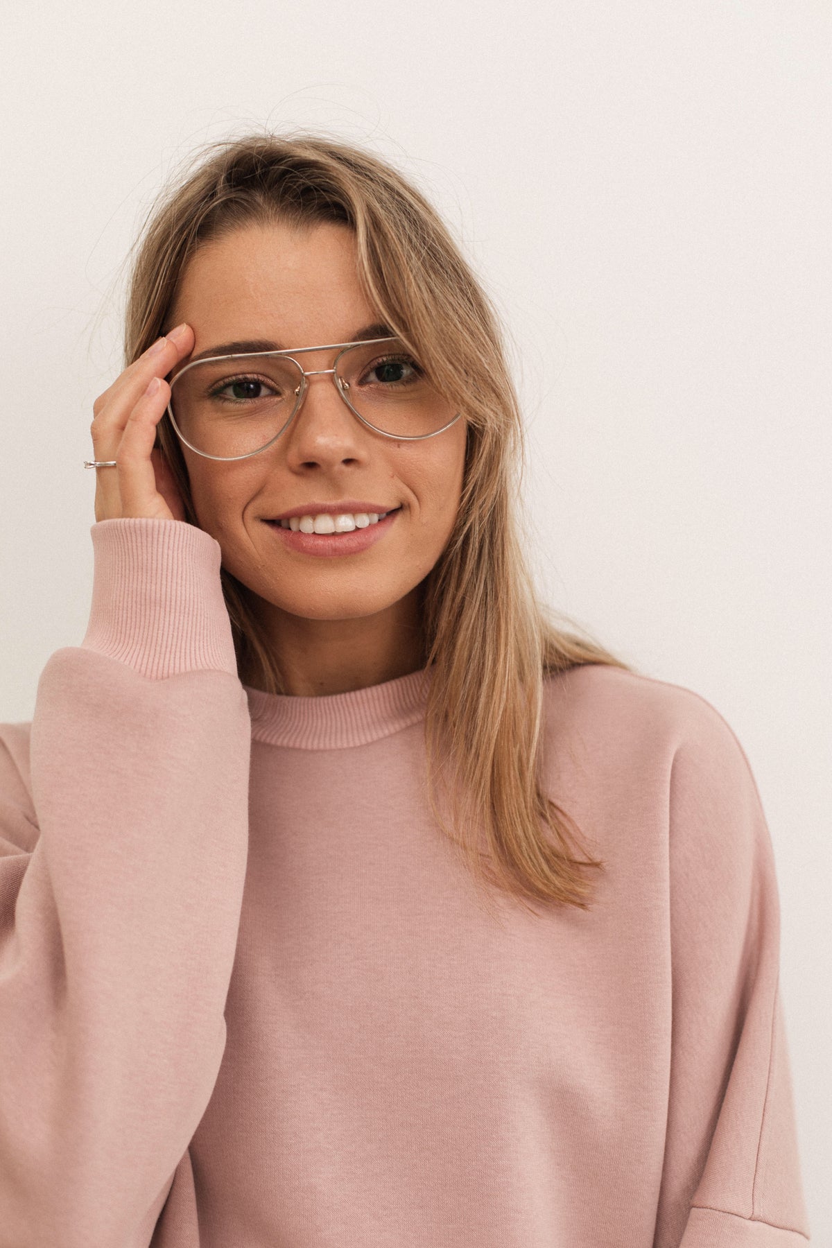 Plain pink fleece onesize sweatshirt
